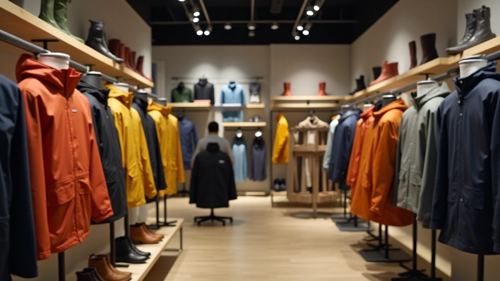 hasinirudraraju B.V. retail shop with organized outerwear displays