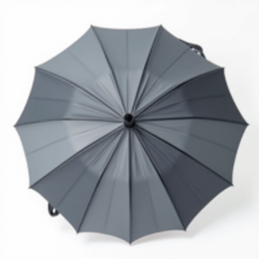 Slate gray compact umbrella folded and unfolded showing windproof canopy design and reinforced frame